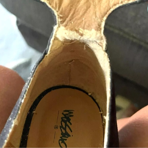 MOSSIMO VALLIE BLACK & WHITE PATTERNED WEDGE HEEL - OPEN TOE - ANKLE CLASP - 9.5 - Picture 8 of 9